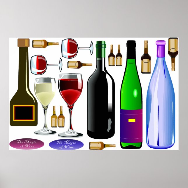 Affiche Wine poster, wine bottles (Devant)