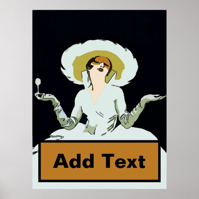 Affiche Wine Woman & Ajouter Du Texte Ici (Devant)