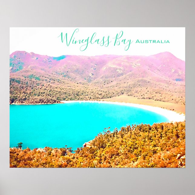 Affiche Wineglass Bay Tasmania Australie (Devant)