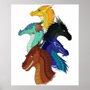 Affiche Wings fire Dragon principaux personnages classique