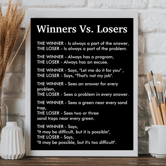 Affiche Winners Vs Losers (Créateur téléchargé)
