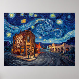 Affiche Winslow Arizona Route 66 Nuit étoilée