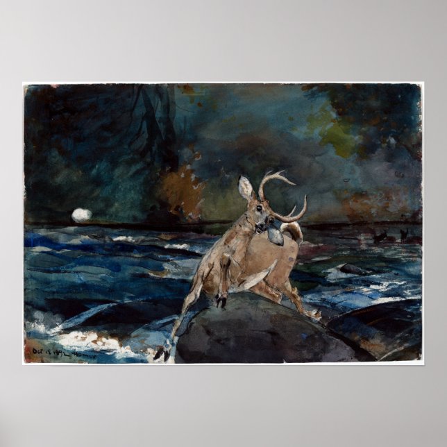 Affiche Winslow Homer A Good Shot, Adirondacks (Devant)