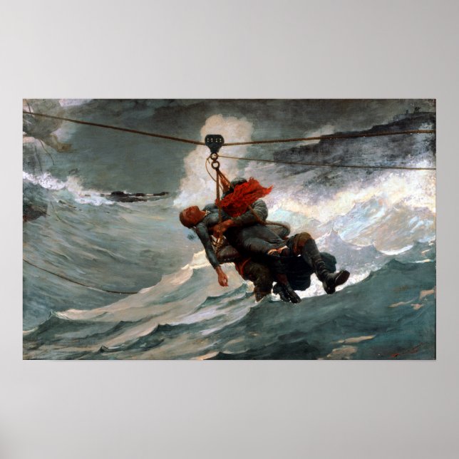 Affiche Winslow Homer American The Life Line (Devant)