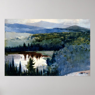 Affiche Winslow Homer art, Village Indien, Adirondacks