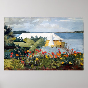 Affiche Winslow Homer Flower Garden and Bungalow, Bermudes