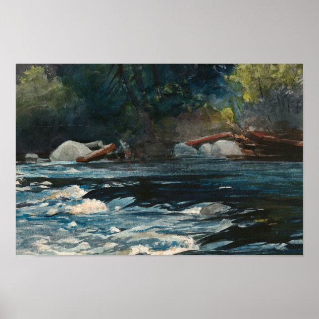 Affiche Winslow Homer - Les Rapids, Hudson River (Devant)