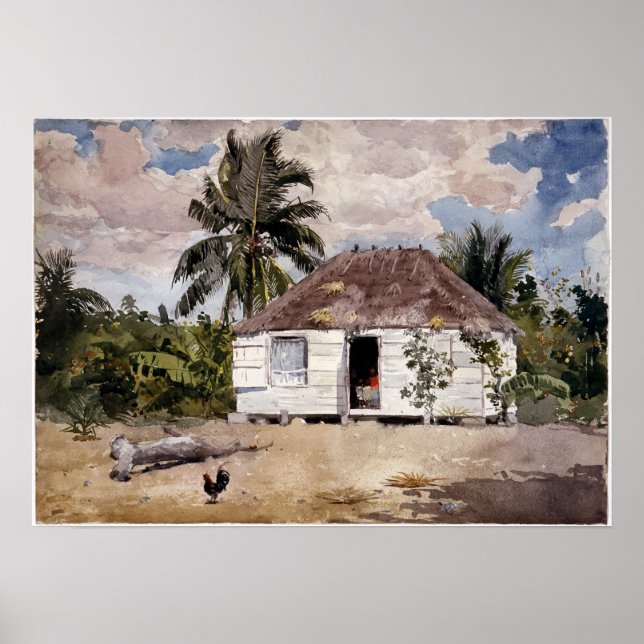Affiche Winslow Homer Native Huts, Nassau (Devant)