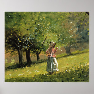 Affiche Winslow Homer peinture, Fille avec Hay Rake