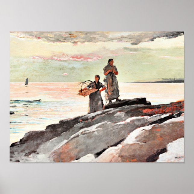 Affiche Winslow Homer - Saco Bay, célèbre peinture (Devant)
