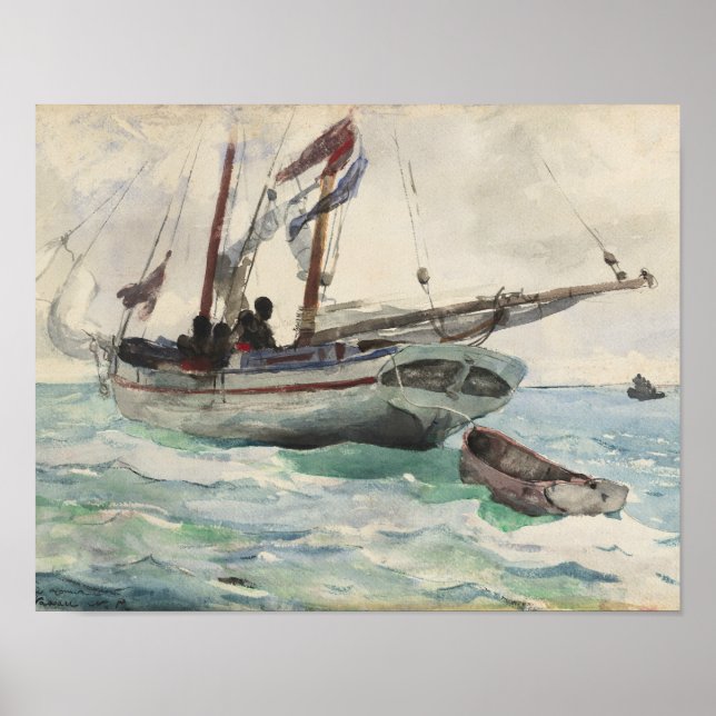 Affiche Winslow Homer - Schooner - Nassau (Devant)