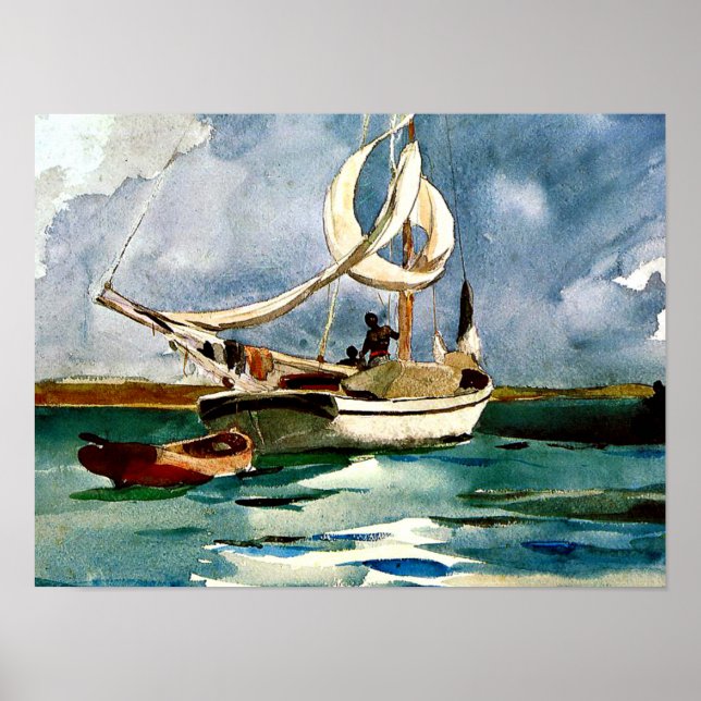 Affiche Winslow Homer - Sloop, Bermudes (Devant)