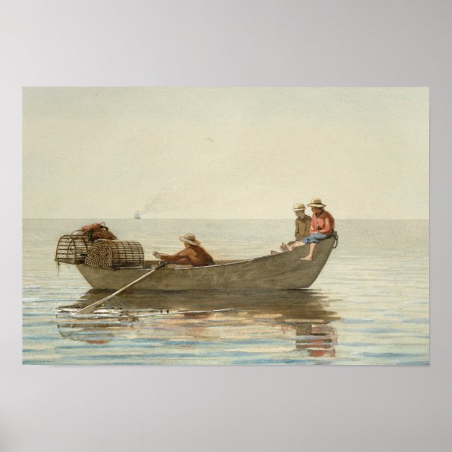 Affiche Winslow Homer - Trois garçons dans un Dory (Devant)
