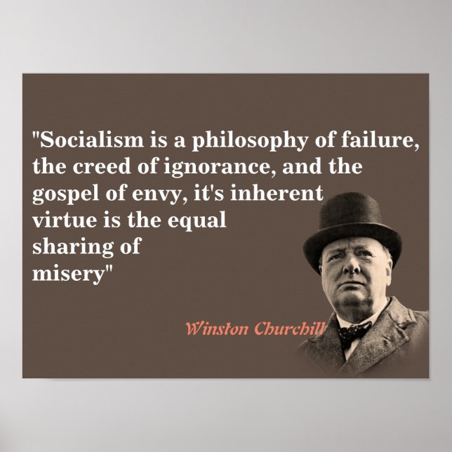 Affiche Winston Churchill Cite Le Socialisme (Devant)