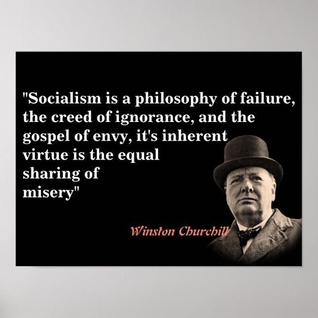 Affiche Winston Churchill Cite Le Socialisme (Devant)