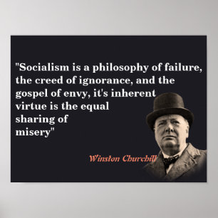 Affiche Winston Churchill Cite Le Socialisme
