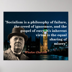 Affiche Winston Churchill Cite Le Socialisme