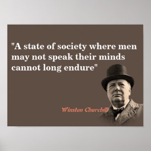 Affiche Winston Churchill Quote On Free Speech