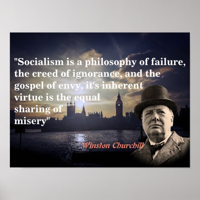 Affiche Winston Churchill Quote On Socialism (Devant)