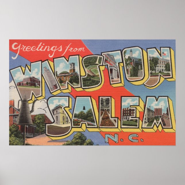 Affiche Winston-Salem, Caroline du Nord (Devant)