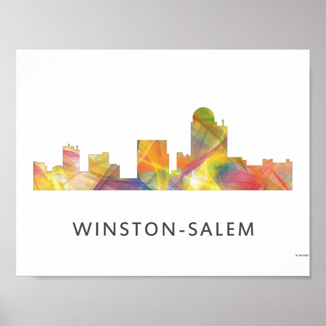 AFFICHE WINSTON - SALEM, SKYLINE DE LA CAROLINE DU NTH - (Devant)