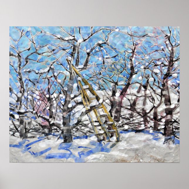 Affiche Winter Apple Pruning  / Artist Larry Lerew (Devant)