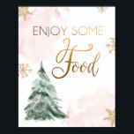 Affiche Winter Baby Shower Cold Outside Snowflakes Food<br><div class="desc">♥ A Wonderful addition to your party decor! Winter Theme.</div>