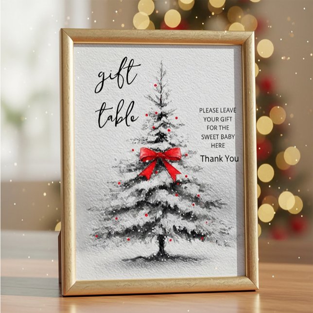 Affiche Winter Baby Shower Gift Table Sign – Editable Text (Winter Baby Shower Gift Table Sign – Editable Text #winterbabyshower #gifttablesign #editabletempla)
