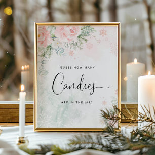 Affiche Winter blush rose Devinez combien de bonbons Poste