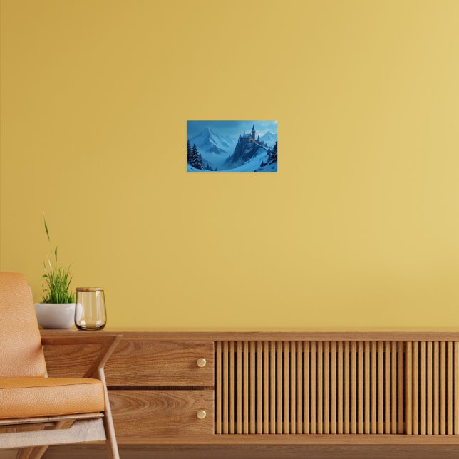 Affiche Winter Castle Mountain Fantasy Landscape (Salon 2)