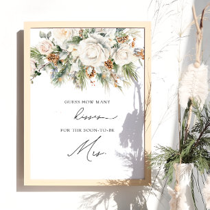 Affiche Winter Floral Combien de baisers Fête des mariées