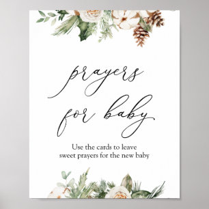 Affiche Winter Greenery Prayers for Baby Pedestal Sign