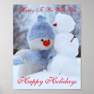 Affiche Winter Holidays Snowman Greeting