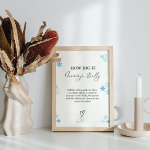 Affiche Winter How Big is maman's ventre Baby shower Jeu
