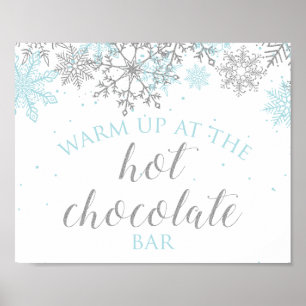 Affiche Winter Onederland Blue + Silver Hot Chocolat Bar