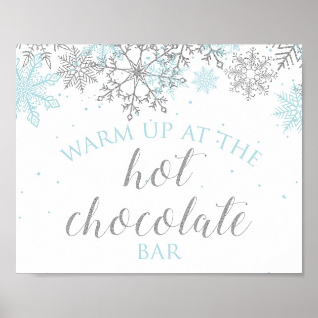 Affiche Winter Onederland Blue + Silver Hot Chocolat Bar (Devant)