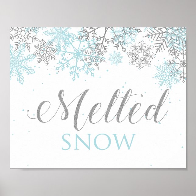 Affiche Winter Onederland Neige Fondue Bleu Argent (Devant)