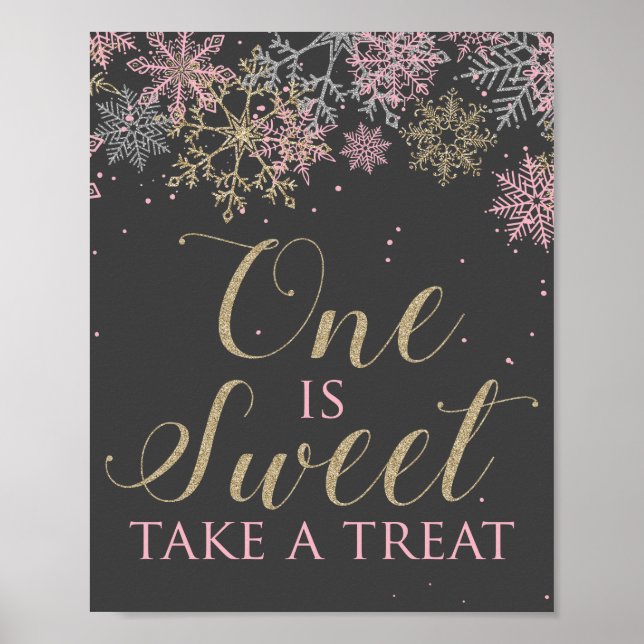 Affiche Winter Onederland One is Sweet Prenez un signe de  (Devant)