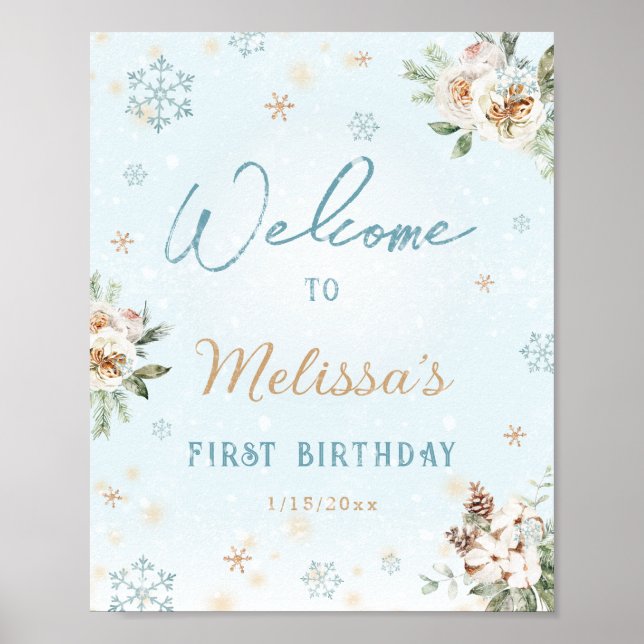 Affiche Winter Onederland Premier anniversaire Blue Welcom (Devant)