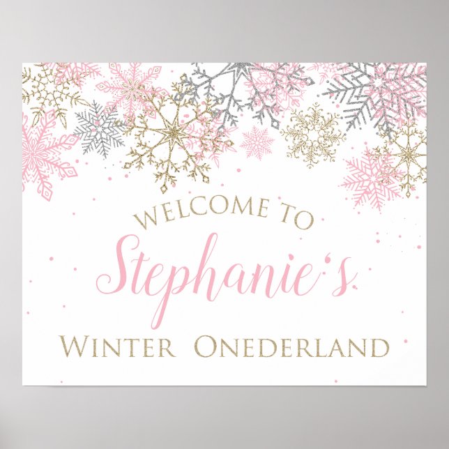 Affiche Winter Onederland Welcome Sign (Devant)