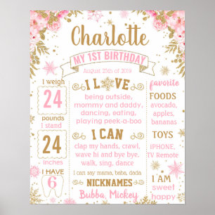 Affiche Winter Onederland Wonderland Birthday board