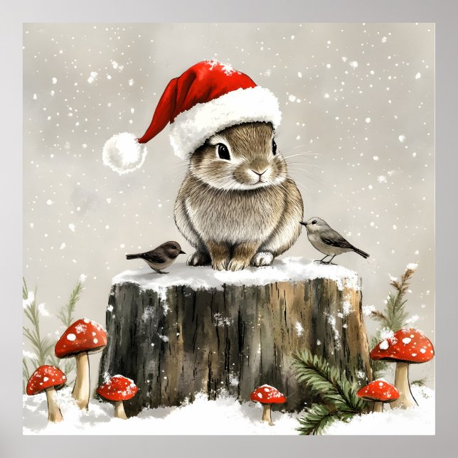 Affiche Winter Père Noël Bunny Wonderland (Devant)