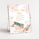 Affiche Winter Pink Gold Flèche de neige Maman Osa Bar<br><div class="desc">Faites de votre événement un événement spécial avec ce Baby shower extérieur froid avec notre joli et mignon Maman Bar Osa Sign avec adorable thème Pink Sleigh. Téléchargez,  personnalisez et créez des souvenirs durables avec cette touche parfaite pour votre fête joyeuse ! BS583</div>