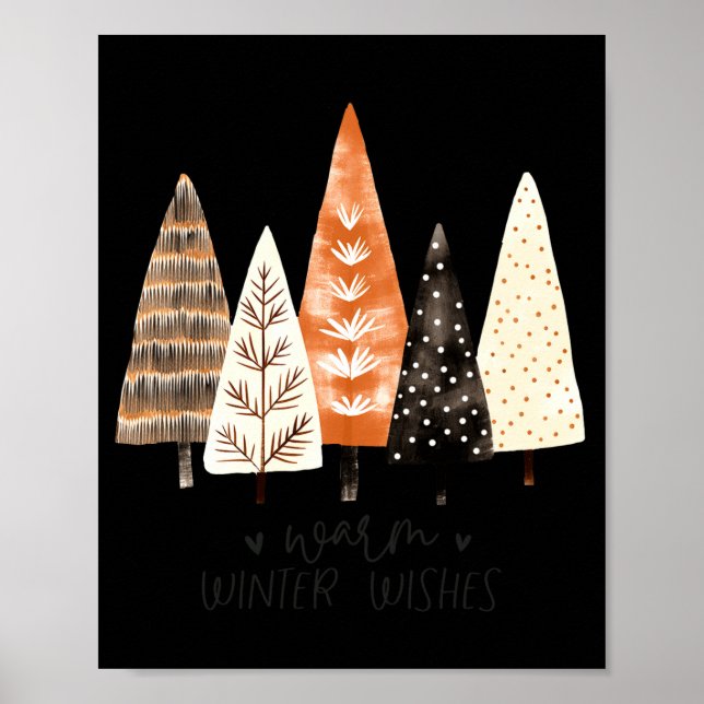 Affiche Winter Season Simple Ne Trees  (Devant)