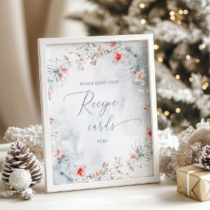 Affiche Winter Snow laissez votre carte de recette ici