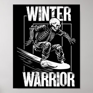 Affiche Winter Warrier Snowboard Skeleton Snowboarder