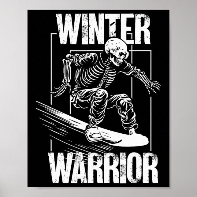 Affiche Winter Warrier Snowboard Skeleton Snowboarder (Devant)