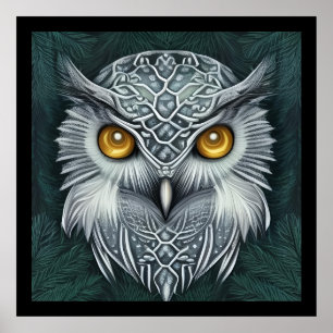 Affiche Winter Wonder Chouette des neiges Beauté