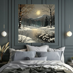 Affiche Winter Wonderland Snow Landcape Art Imprimer l'aff
