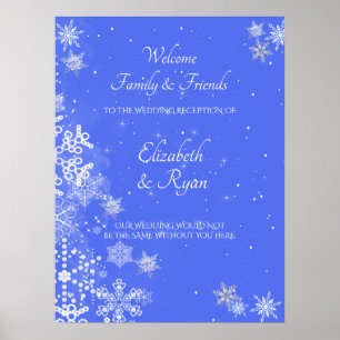 Affiche Winter Wonderland, Snowflakes, Mariage Welcome